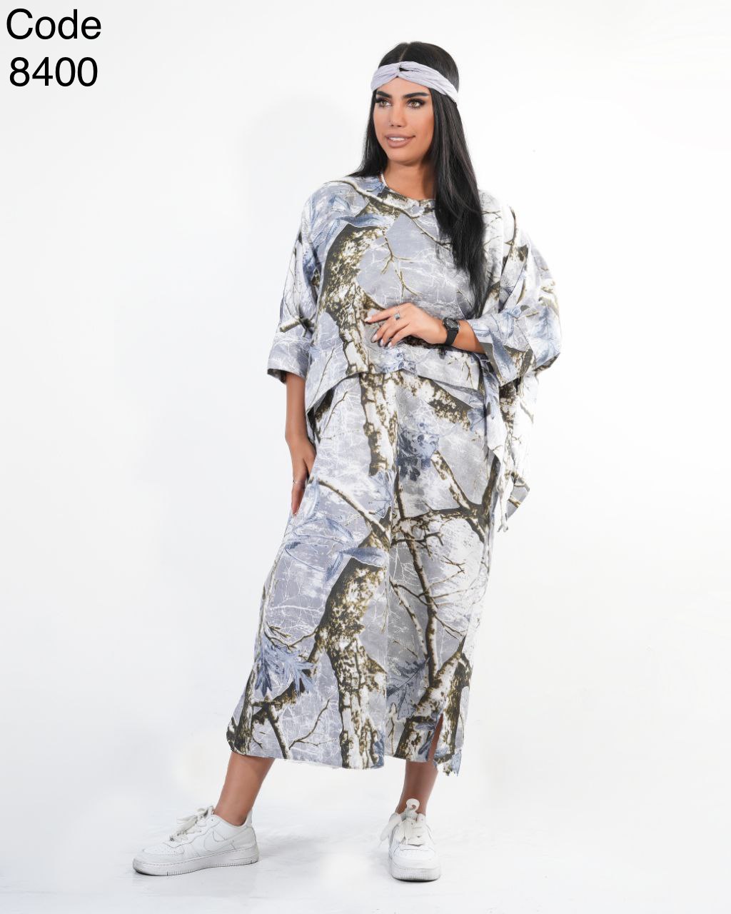 كراپ و سارافون  لينن ايستاده وارداتي  نقرابي درختي 